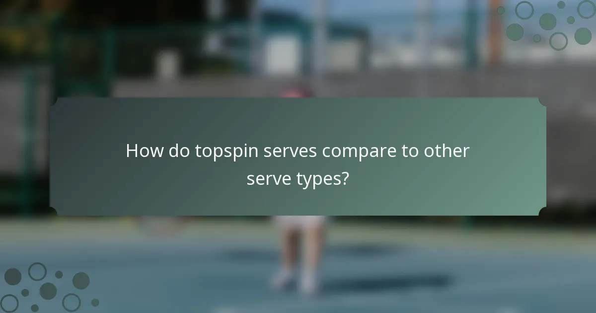 How do topspin serves compare to other serve types?