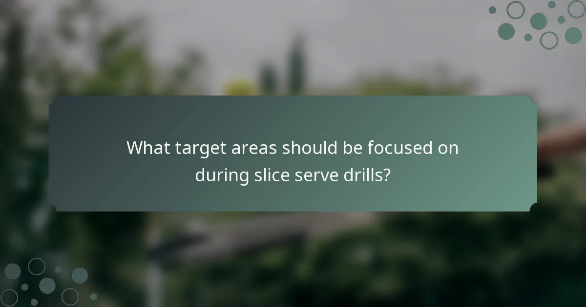 What target areas should be focused on during slice serve drills?
